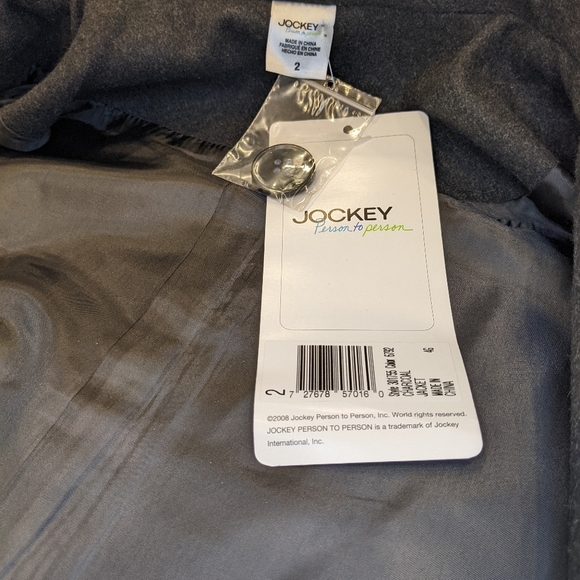 New Jockey Charcoal Wool Blend Double Breasted Light Winter Cape Coat Size S/M/L - Picture 12 of 12